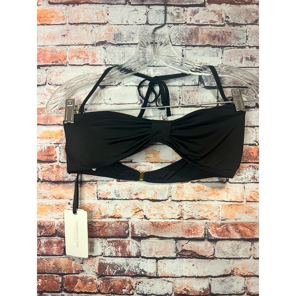 NEW black under protection bikini bra melina bandeau women's size large